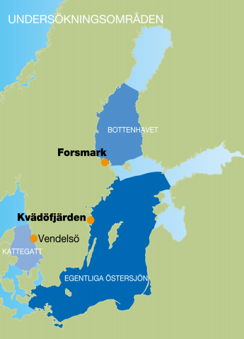 Karta över de områden där de kustnära fisksamhällenas utveckling studerades.
